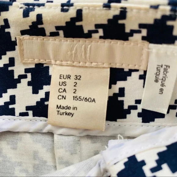 H&M HOUNDSTOOTH  SKIRT BLUE & WHITE SIZE 2 - Picture 6 of 7